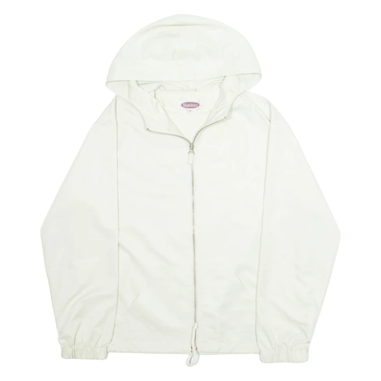 MADELINE Womens Rain Jacket Cream Hooded M