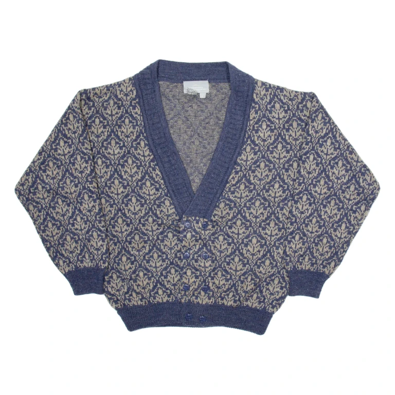 PROGRESSIVE APPAREL CLOTHING COMPANY Mens Patterned Cardigan Grey L