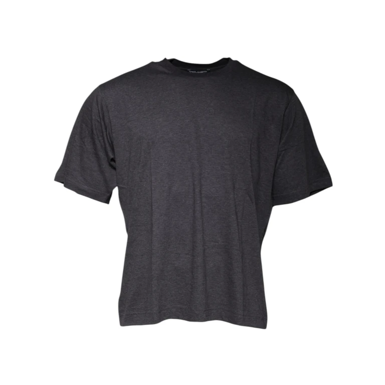 Dolce & Gabbana Dark Gray Crew Neck Short Sleeves T-Shirt Cotton - Men