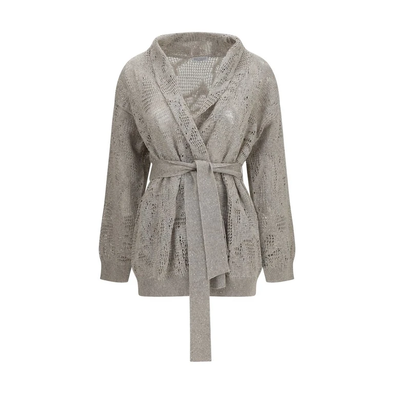 Brunello Cucinelli Beige Linen Cardigan Clothing - Women