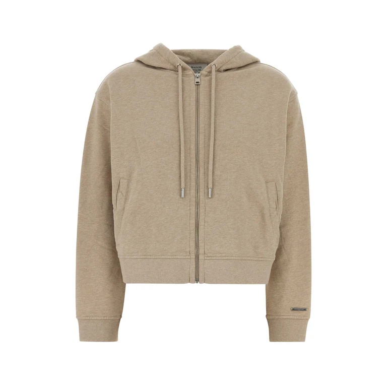 Maison Kitsune Beige Cotton Sweatshirt Mistbeigemelange Exterior: Organic Felpe - Women