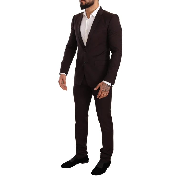 Dolce & Gabbana Bordeaux Wool Martini Slim Fit Suit - Men