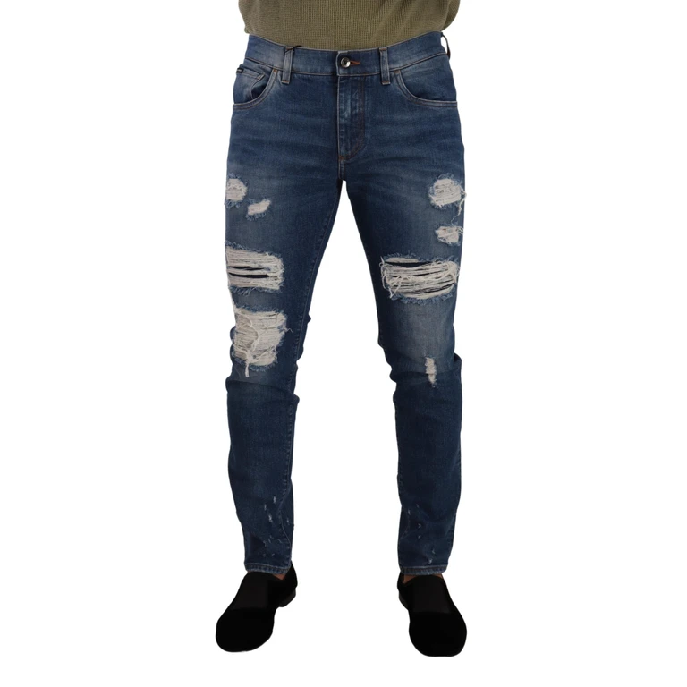 Dolce & Gabbana Blue Wash Cotton Stretch Slim Fit Denim Jeans Elastane Clothing - Men