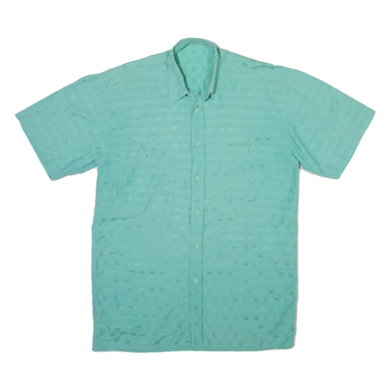 Mens Shirt Green Geometric M