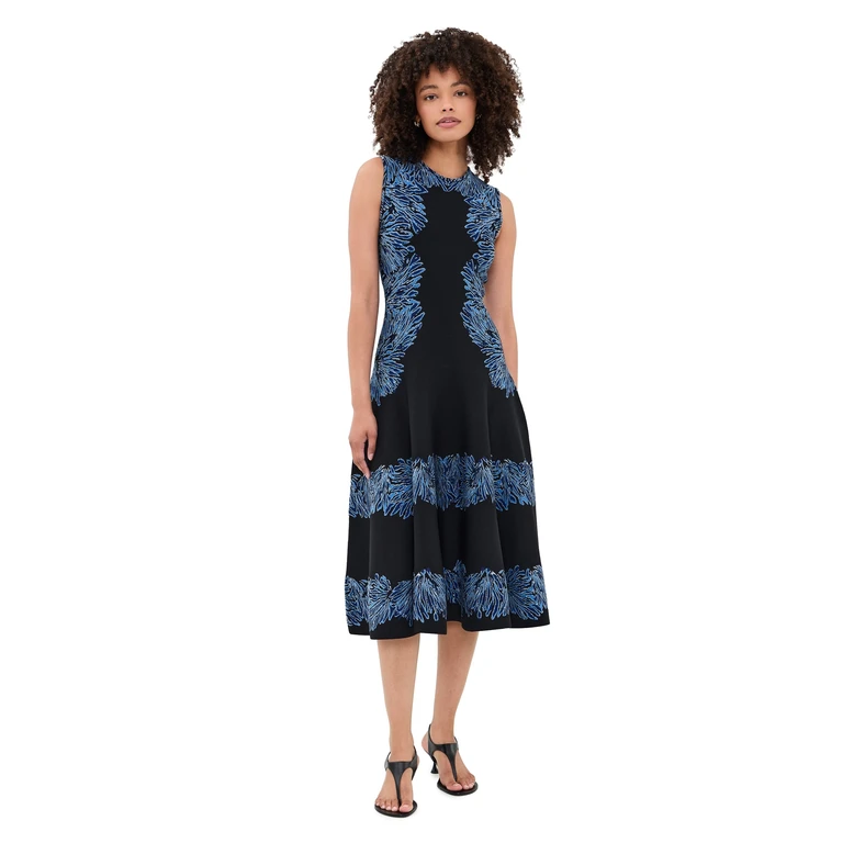 Ulla Johnson Iona Jacquard Knit Dress Ocean S