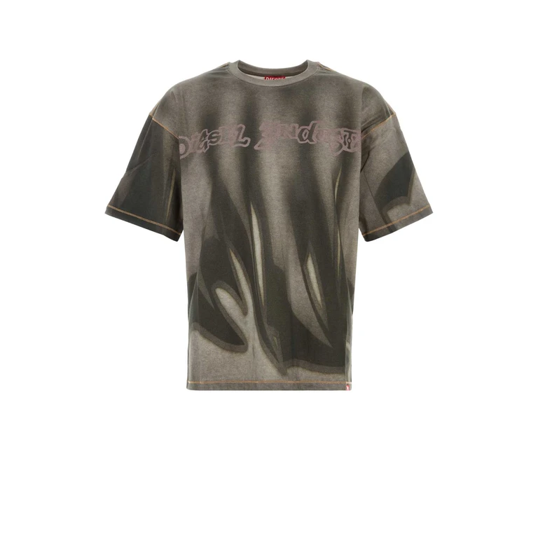 Diesel Printed Cotton T-Shirt 98ba Exterior - Men