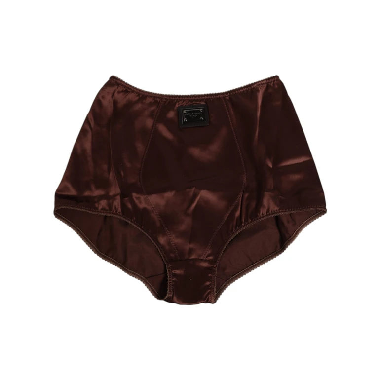 Dolce & Gabbana Brown Silk Stretch High Waist Girdle Underwear 06+se Clothing - Women