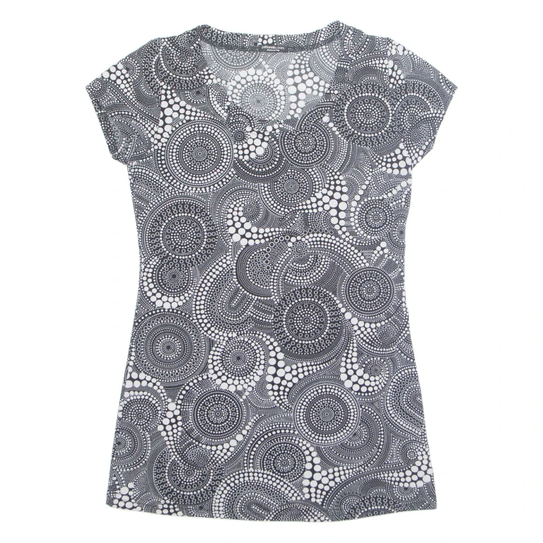 PITTARELLO Womens Printed Blouse Black Crazy Pattern M