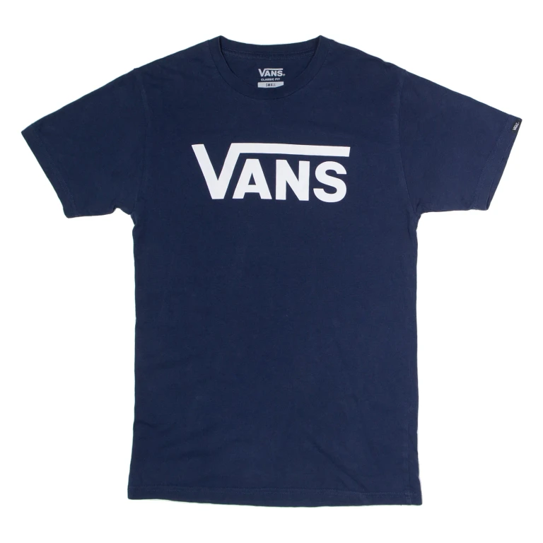 VANS Mens T-Shirt Blue Crew Neck S
