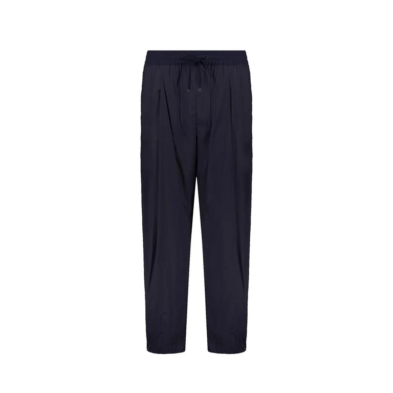 Blue Elastane Casual Pants - Women