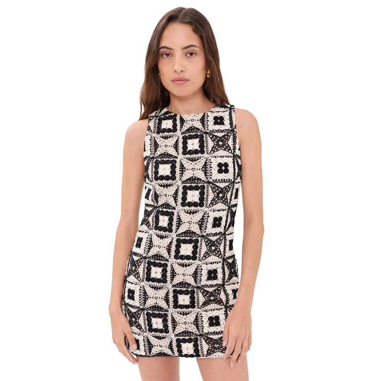 ALICE + OLIVIA Clyde Shift Dress Black/Multi 12