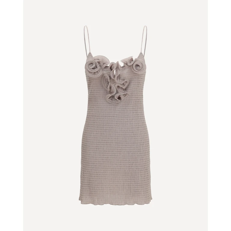 Crêpe mini Dress with floral appliqués Female 38