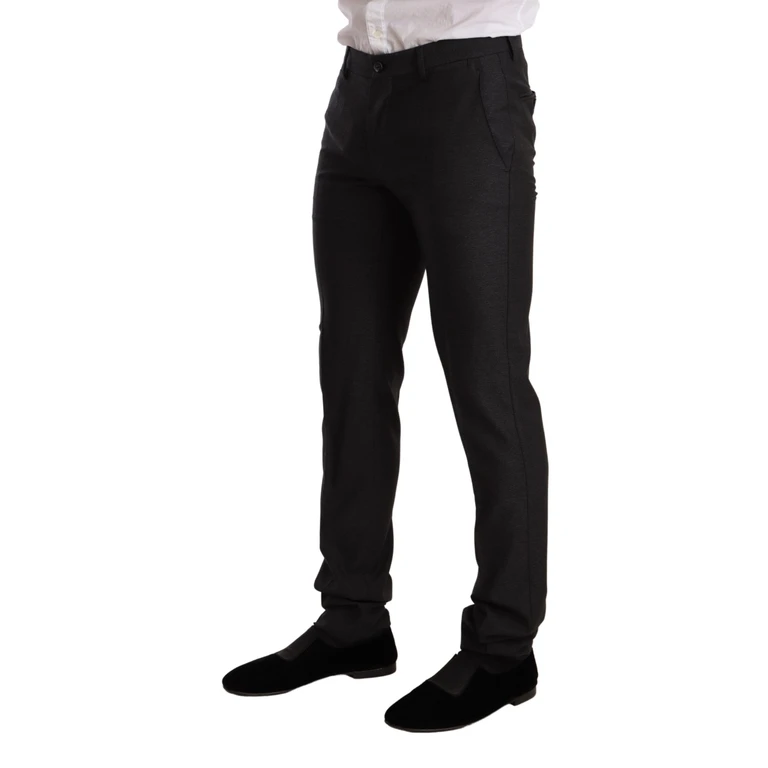 Dolce & Gabbana Gray Wool Martini Slim Fit Set Suit - Men
