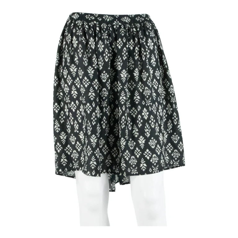 UNITED COLORS OF BENETTON Womens Pleated Skirt Black Knee Length Floral S