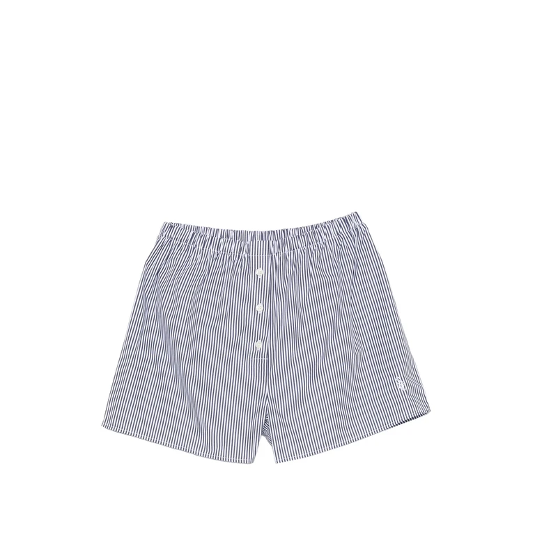 Sporty & Rich Striped Embroidered-logo Shorts