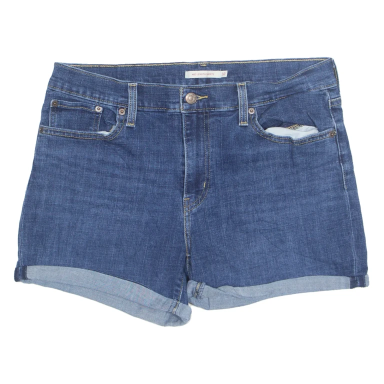 LEVI'S Turn Up Womens Denim Shorts Blue M W32