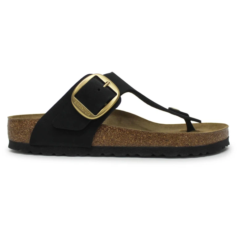 Unisex Gizeh Big Buckle Nubuck Leather Black