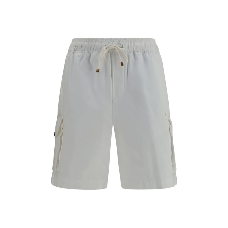 Brunello Cucinelli White Cotton Bermuda Shorts - Men