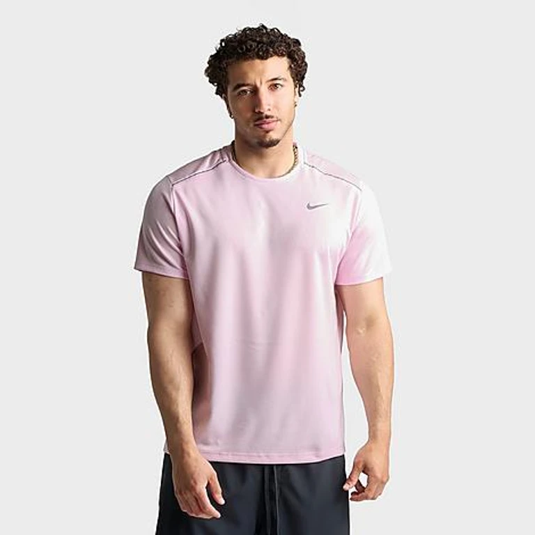 Men's Miler Dri-FIT Running T-Shirt in Pink Foam Size: Small