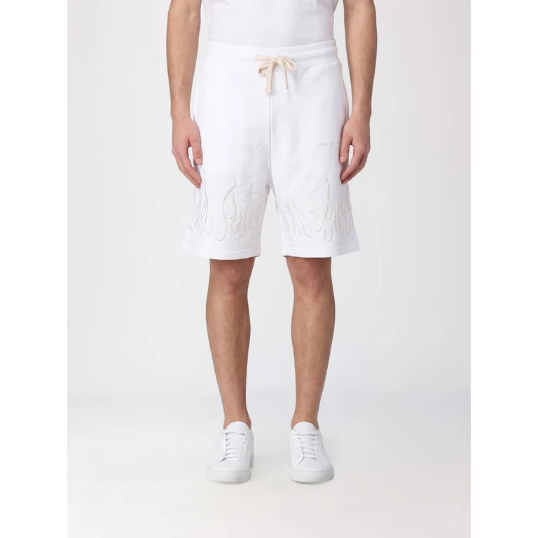 Cotton Jogging Shorts with Elasticated Drawstring Waist (VS072BRWHITE)