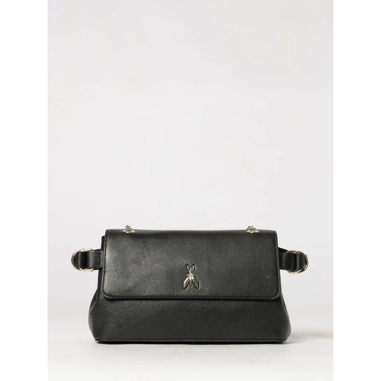 Flared Smooth Leather Shoulder Bag with Sliding Chain Handle (8B0306L162R874)