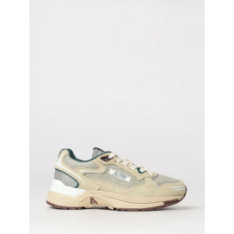Hyperway Two-Tone Leather and Mesh Sneakers with Cut-Out Logo (HYLWCI04)