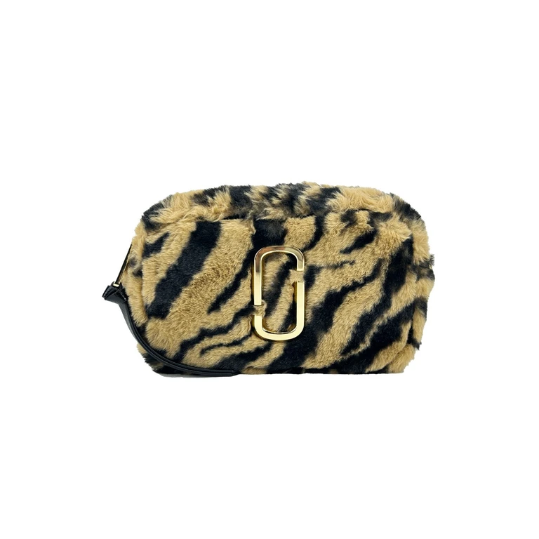 Marc Jacobs The Snapshot Tiger Fur Crossbody Bag Gold Faux - Women