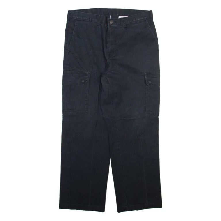 DICKIES Cargo Womens Trousers Black Regular Straight W34 L29