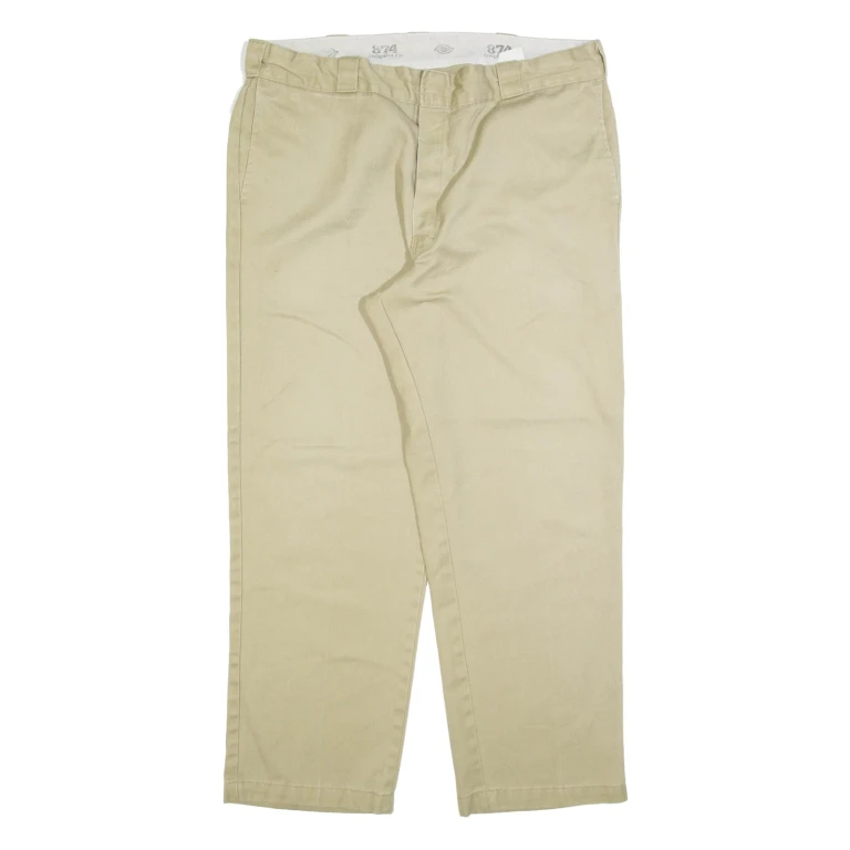 DICKIES 874 Workwear Mens Trousers Beige Regular Straight W38 L28
