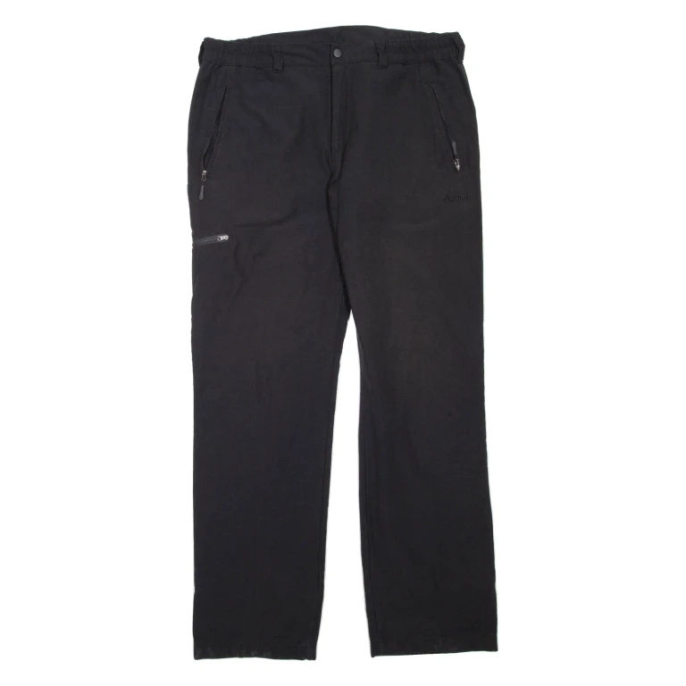 Womens Trousers Black Regular Straight W36 L33