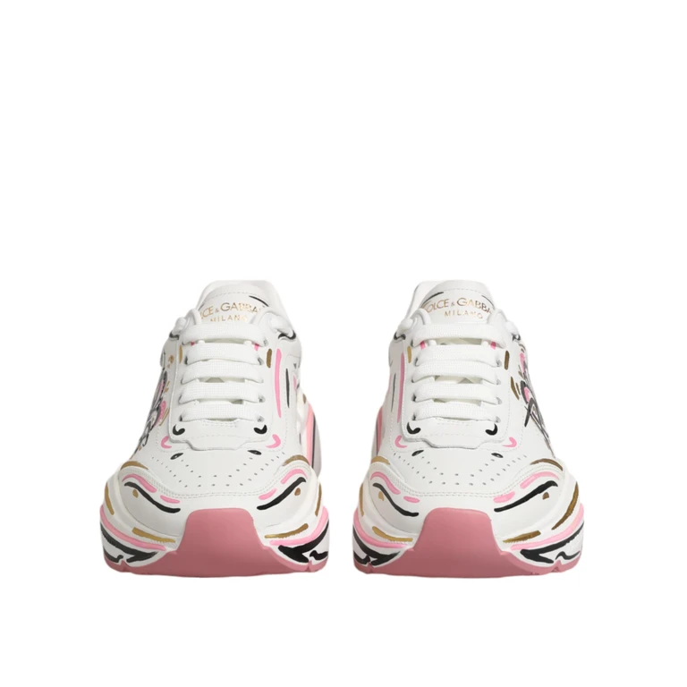 Multicolor Hand Painted Daymaster Sneaker Shoes Calf Leather - Women