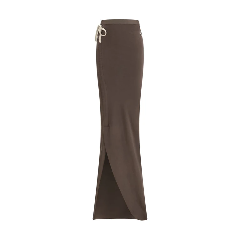 Moncler X Rick Owens Brown Cotton Long Skirt - Women