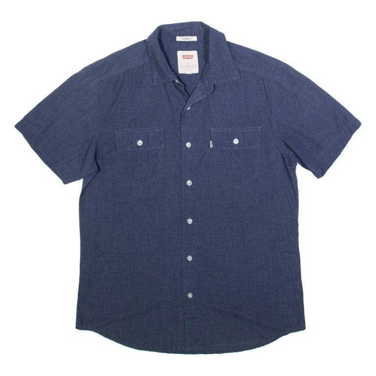 LEVI'S Mens Plain Shirt Blue S