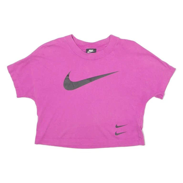 NIKE Womens T-Shirt Pink Crew Neck S