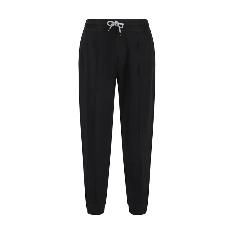 Brunello Cucinelli Black Cotton Joggers (workout Pants) - Men