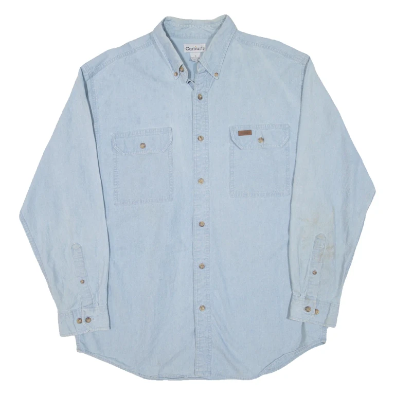 CARHARTT Mens Denim Shirt Blue Long Sleeve L