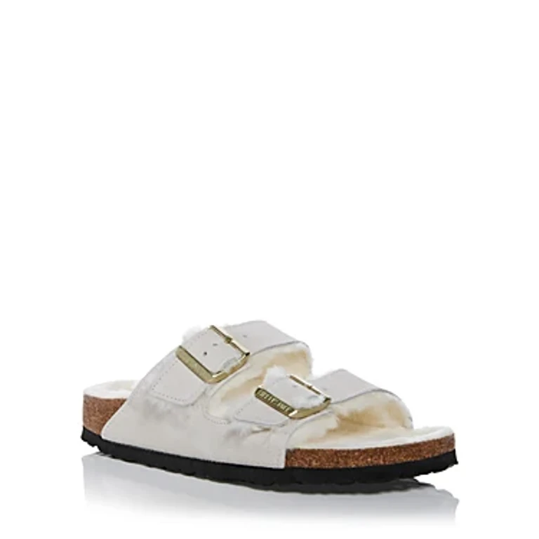 Unisex Arizona Shearling Suede Leather Antique White