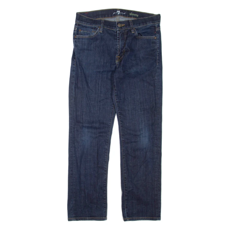 7 FOR ALL MANKIND Womens Jeans Blue Slim Straight W30 L28