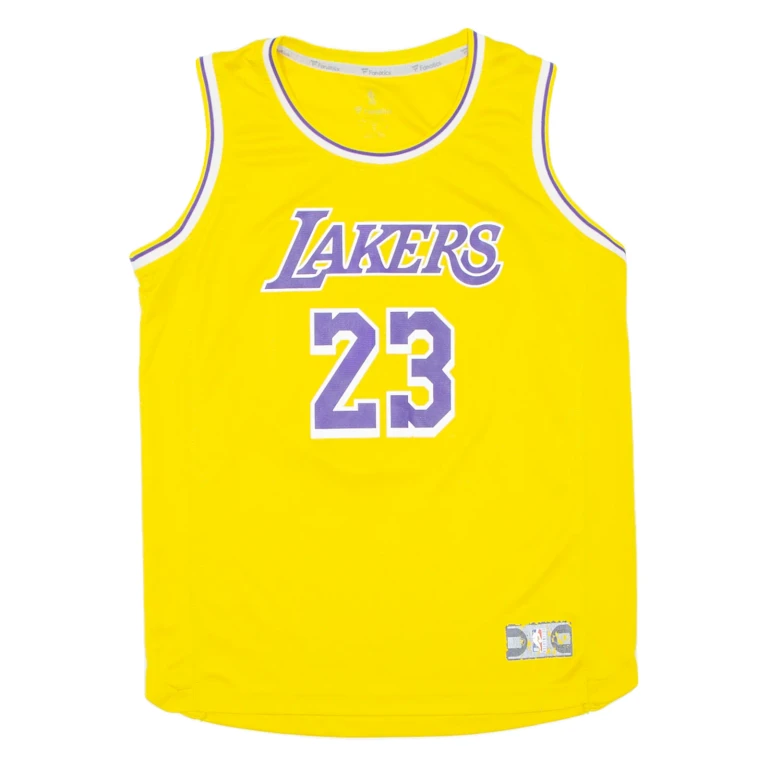 NBA Lakers Mens Jersey Yellow Sleeveless USA L