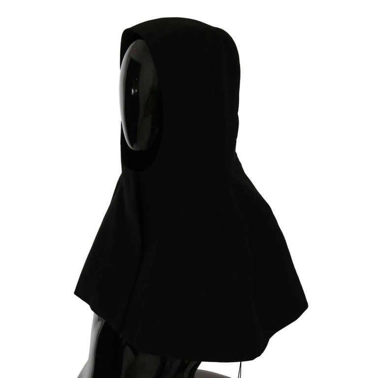 Dolce & Gabbana Black Wool Whole Head Hooded Scarf Hat Virgin - Women
