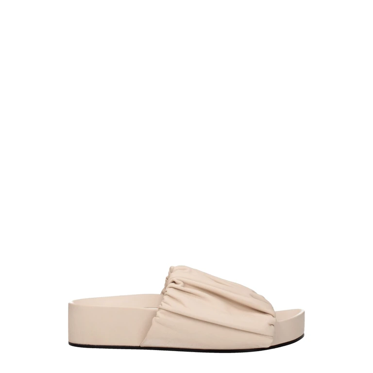 Jil Sander Pink Leather Slippers - Women