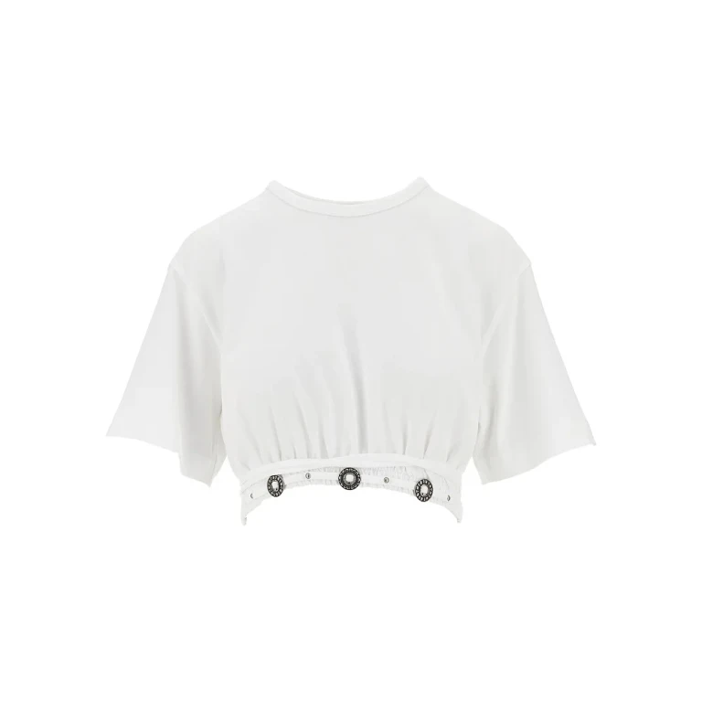 PINKO Cropped T-shirt with texan details Woman XS