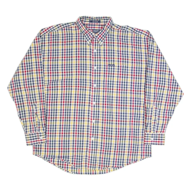 CHAPS RALPH LAUREN Mens Shirt Red Check Long Sleeve XL