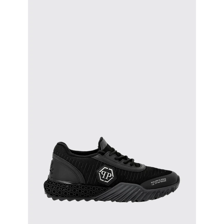Hexagon Runner Low-Top Sneakers in Leather and Knit with Monogram (LABSUSC0079PTE003N02)