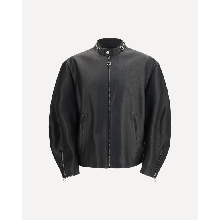 Horsebit leather Biker Jacket Male S