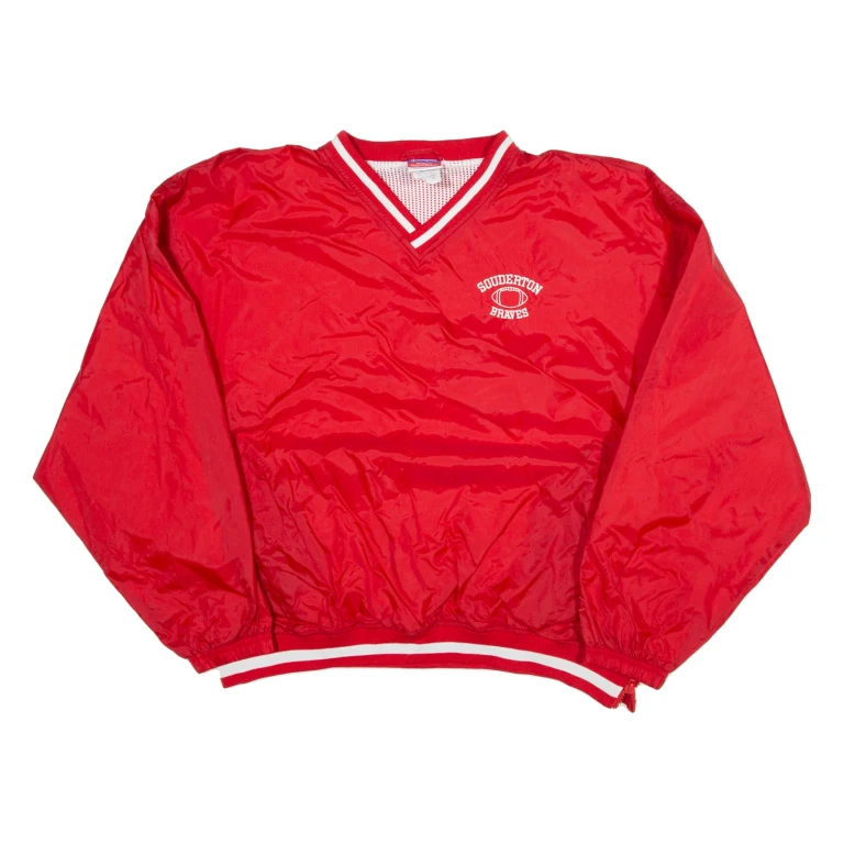 CHAMPION Souderton Braves Mens Sweatshirt Red V-Neck USA L
