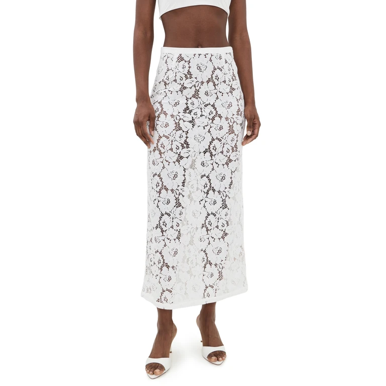VRG GRL Devyn Lace Midi Skirt White XL