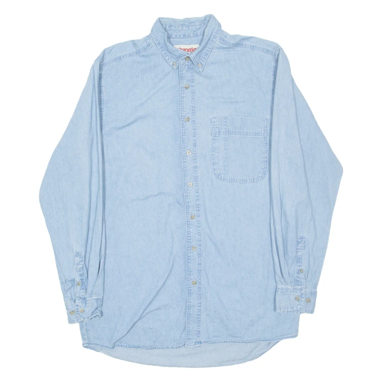 WRANGLER Mens Denim Shirt Blue Long Sleeve L