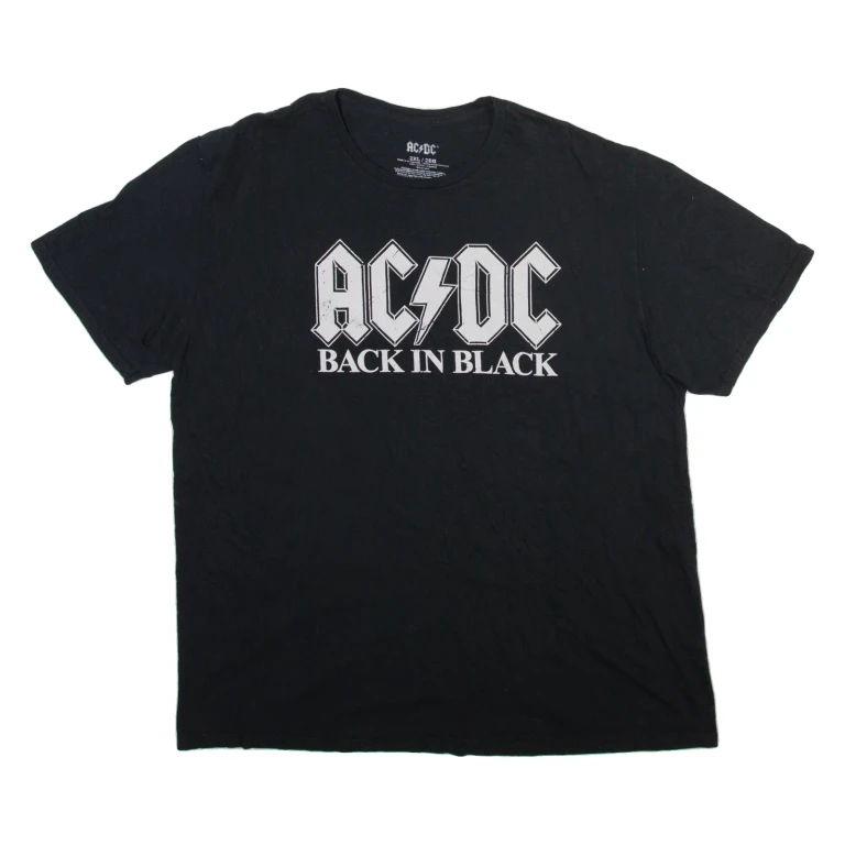 AC/DC Mens Band T-Shirt Black 2XL