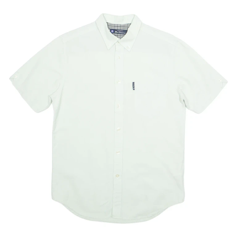 BEN SHERMAN Mens Plain Shirt Green S